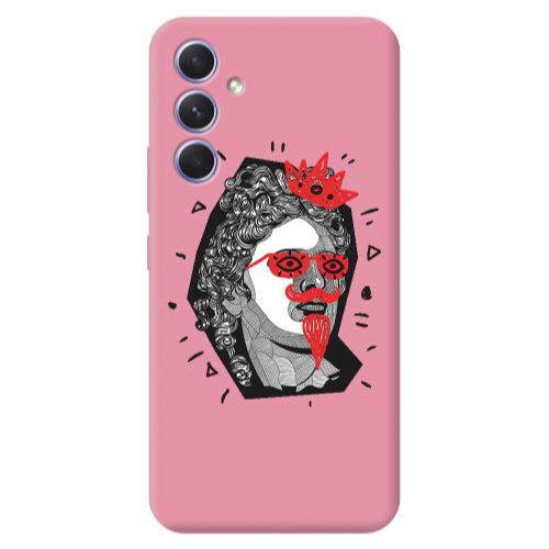 Samsung A56 Glasses crown Pink Colored Silicone TPU Θήκη