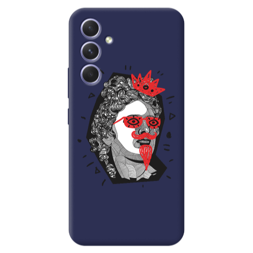 Samsung A56 Glasses crown Dark blue Colored Silicone TPU Θήκη