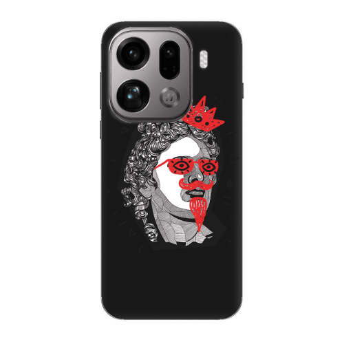 Oppo Find X9 Pro Glasses crown Black Colored Silicone TPU Θήκη