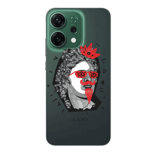 Oppo RENO 14 Glasses crown Transparent Silicone TPU Θήκη