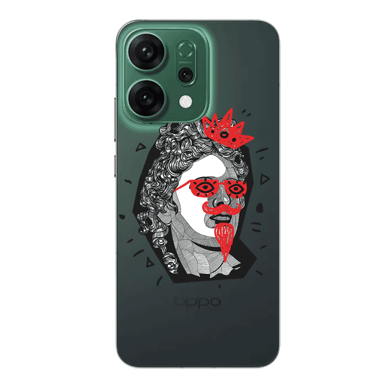 Oppo RENO 14 Glasses crown Transparent Silicone TPU Θήκη