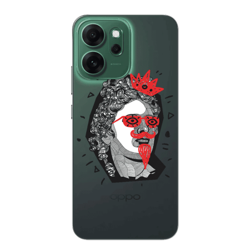 Oppo 14 F Glasses crown Transparent Silicone TPU Θήκη