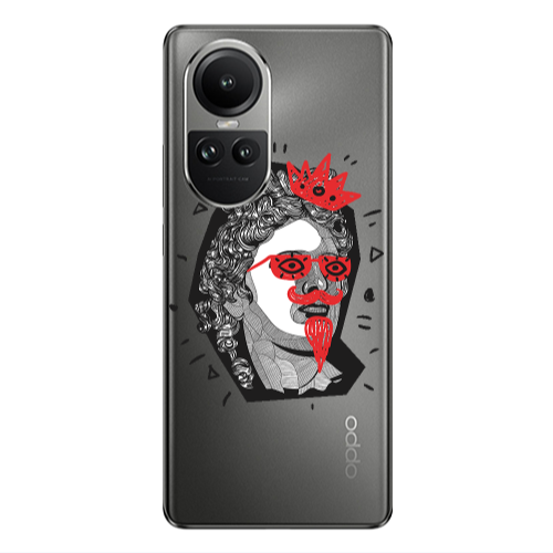 Oppo Reno10 5G Glasses crown Transparent Silicone TPU Θήκη