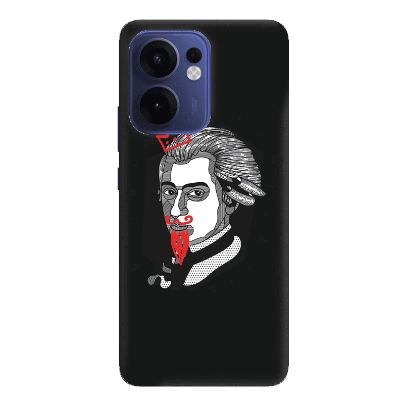 Oppo Reno13 FS Bearded Black Colored Silicone TPU Θήκη