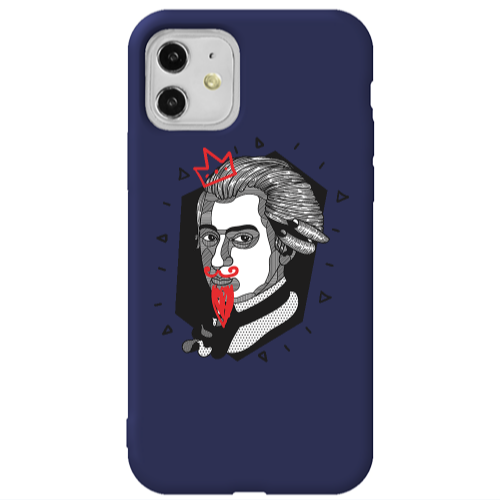 Apple iPhone 11  Bearded Dark blue Colored Silicone TPU Θήκη
