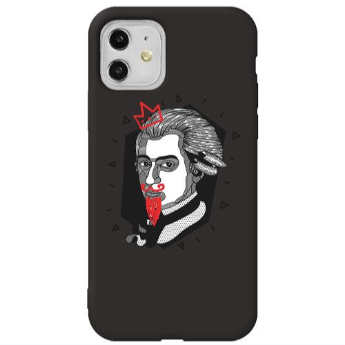 Apple iPhone 11  Bearded Black Colored Silicone TPU Θήκη