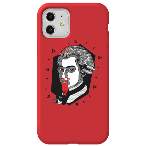 Apple iPhone 11  Bearded Red Colored Silicone TPU Θήκη