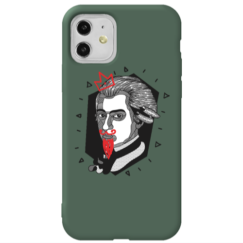 Apple iPhone 11  Bearded Dark Green Colored Silicone TPU Θήκη