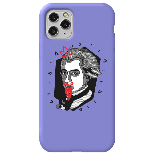 Apple iPhone 11 Pro Bearded Purple Colored Silicone TPU Θήκη