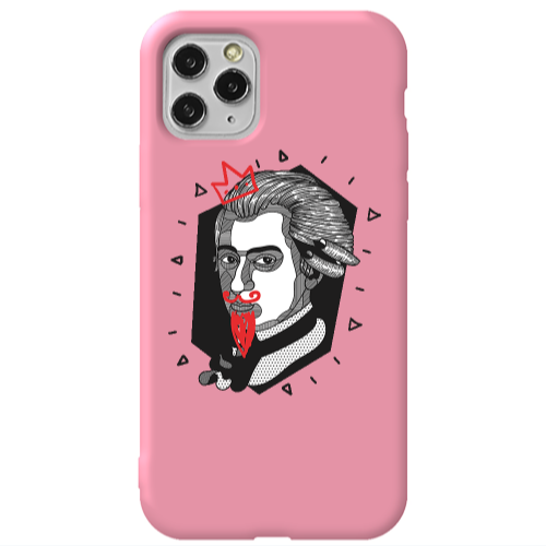 Apple iPhone 11 Pro Bearded Pink Colored Silicone TPU Θήκη