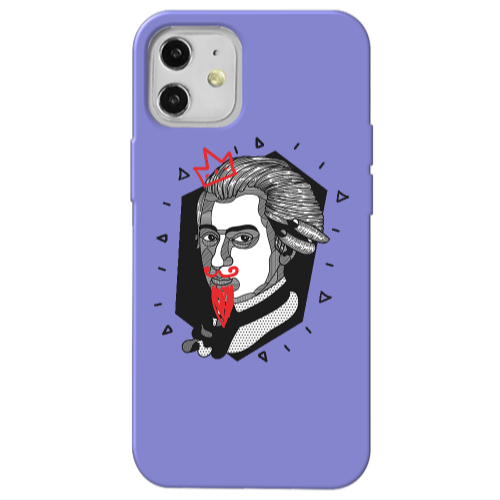 Apple iPhone 12 Bearded Purple Colored Silicone TPU Θήκη
