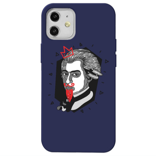 Apple iPhone 12 Bearded Dark blue Colored Silicone TPU Θήκη