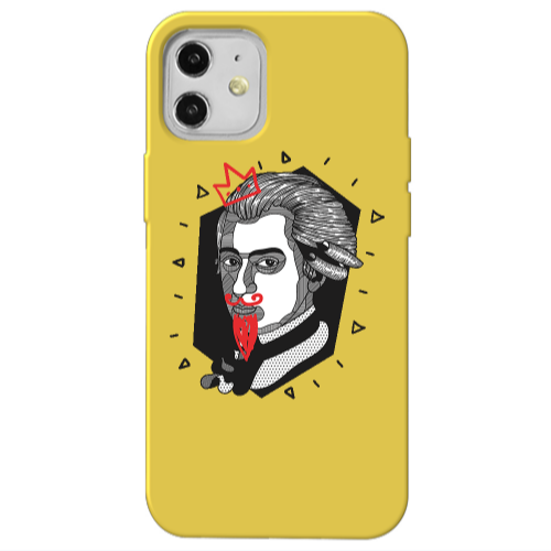 Apple iPhone 12 Bearded Yellow Colored Silicone TPU Θήκη