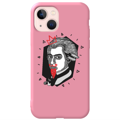 Apple iPhone 13 Bearded Pink Colored Silicone TPU Θήκη