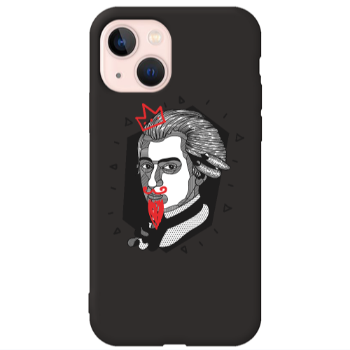 Apple iPhone 13 Bearded Black Colored Silicone TPU Θήκη
