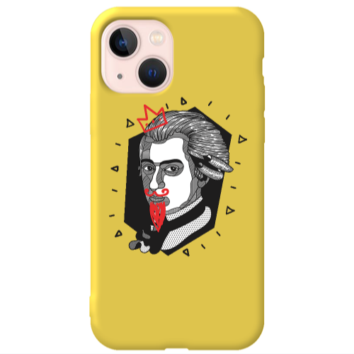 Apple iPhone 13 Bearded Yellow Colored Silicone TPU Θήκη