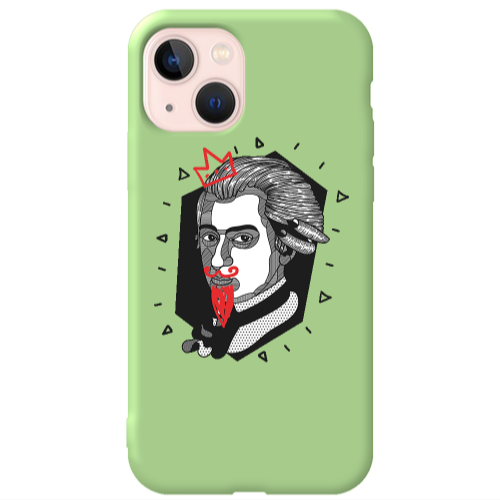 Apple iPhone 13 Bearded Light Green Colored Silicone TPU Θήκη