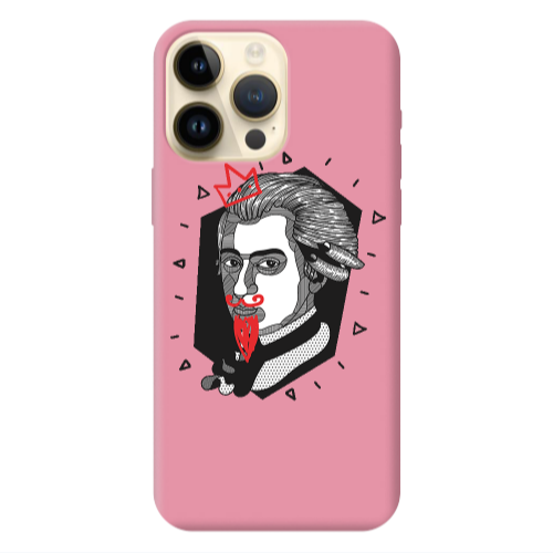 Apple iPhone 13 Pro Max Bearded Pink Colored Silicone TPU Θήκη