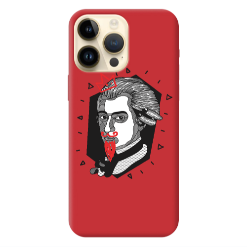 Apple iPhone 13 Pro Max Bearded Red Colored Silicone TPU Θήκη