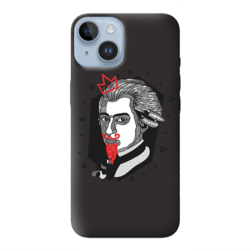 Apple iPhone 14  Bearded Black Colored Silicone TPU Θήκη