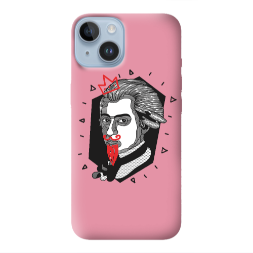 Apple iPhone 14 Plus Bearded Pink Colored Silicone TPU Θήκη