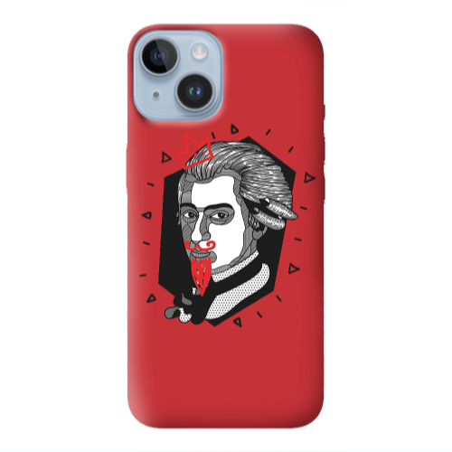 Apple iPhone 14 Plus Bearded Red Colored Silicone TPU Θήκη