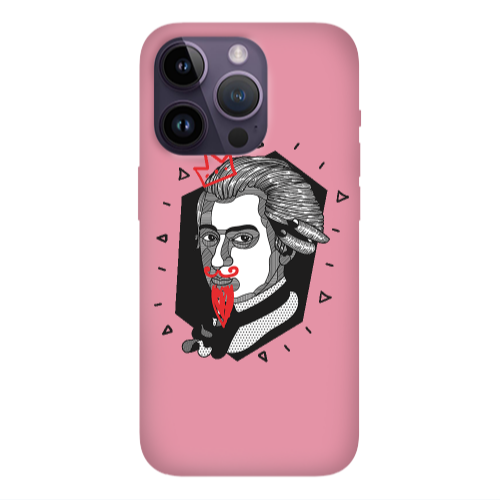Apple iPhone 14 Pro  Bearded Pink Colored Silicone TPU Θήκη