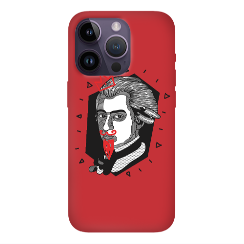 Apple iPhone 14 Pro  Bearded Red Colored Silicone TPU Θήκη