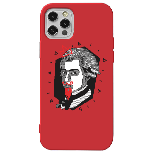 Apple iPhone 13 Pro Bearded Red Colored Silicone TPU Θήκη