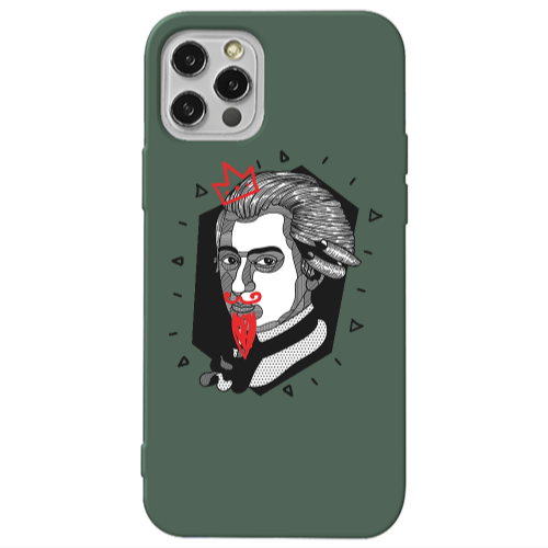Apple iPhone 13 Pro Bearded Dark Green Colored Silicone TPU Θήκη