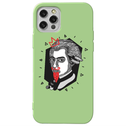 Apple iPhone 12 Pro Max Bearded Light Green Colored Silicone TPU Θήκη