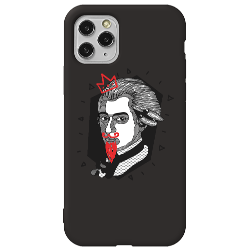 Apple iPhone 11 Pro Max Bearded Black Colored Silicone TPU Θήκη