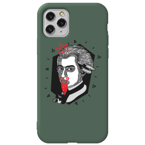 Apple iPhone 11 Pro Max Bearded Dark Green Colored Silicone TPU Θήκη