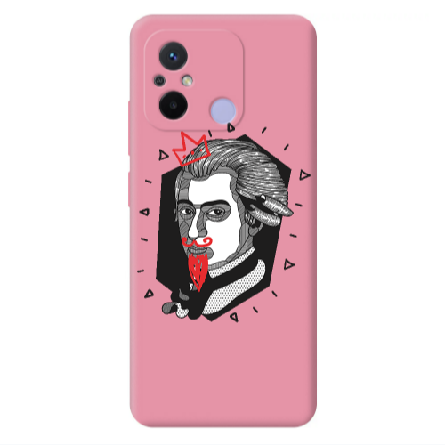 Xiaomi Redmi 12C Bearded Pink Colored Silicone TPU Θήκη