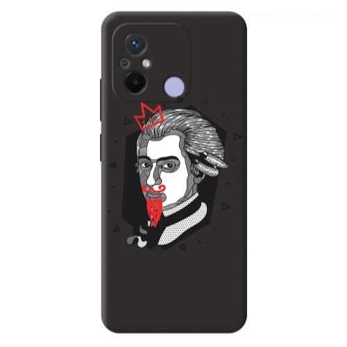 Xiaomi Redmi 12C Bearded Black Colored Silicone TPU Θήκη