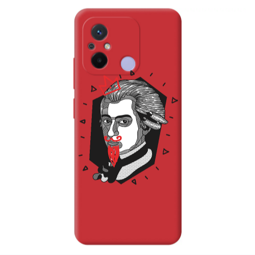 Xiaomi Redmi 12C Bearded Red Colored Silicone TPU Θήκη