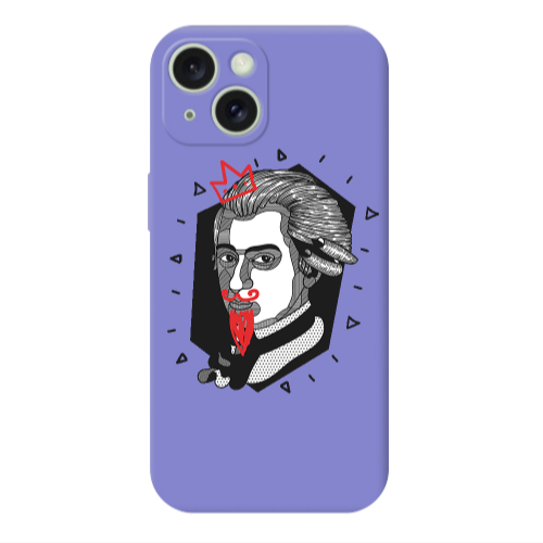 Apple iPhone 15 Plus Bearded Purple Colored Silicone TPU Θήκη