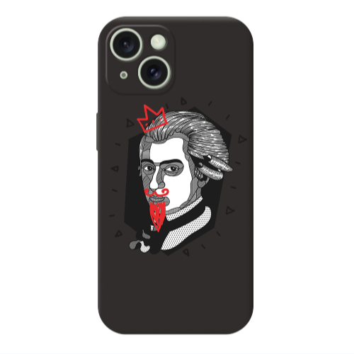 Apple iPhone 15 Plus Bearded Black Colored Silicone TPU Θήκη