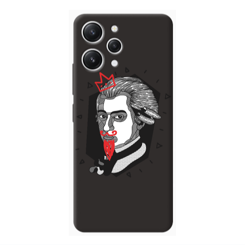 Xiaomi Redmi 12 Bearded Black Colored Silicone TPU Θήκη