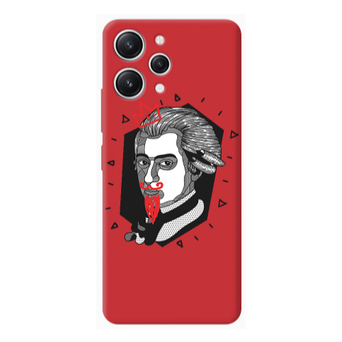 Xiaomi Redmi 12 Bearded Red Colored Silicone TPU Θήκη