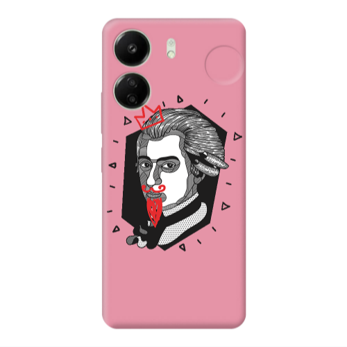 Xiaomi Redmi 13C Bearded Pink Colored Silicone TPU Θήκη