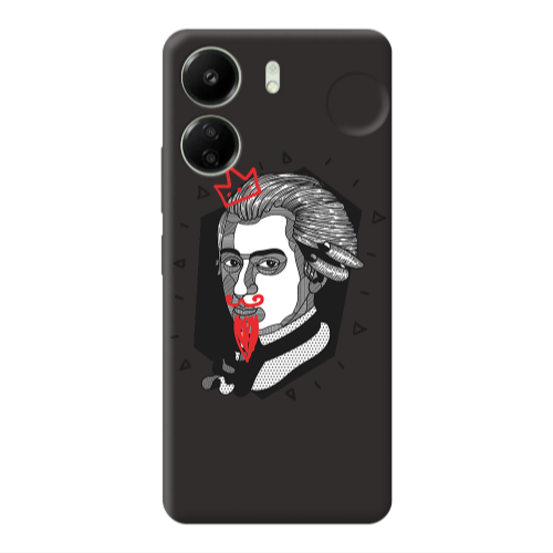 Xiaomi Redmi 13C Bearded Black Colored Silicone TPU Θήκη