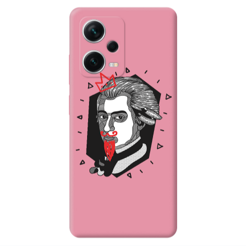 Xiaomi Poco X5 Bearded Pink Colored Silicone TPU Θήκη
