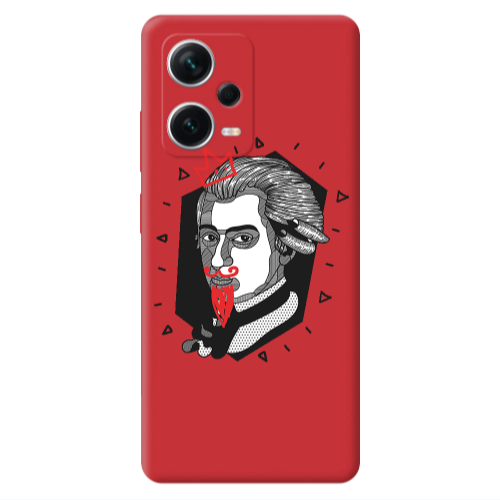 Xiaomi Poco X5 Bearded Red Colored Silicone TPU Θήκη