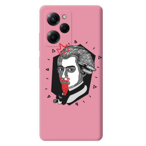 Xiaomi Poco X5 Pro Bearded Pink Colored Silicone TPU Θήκη