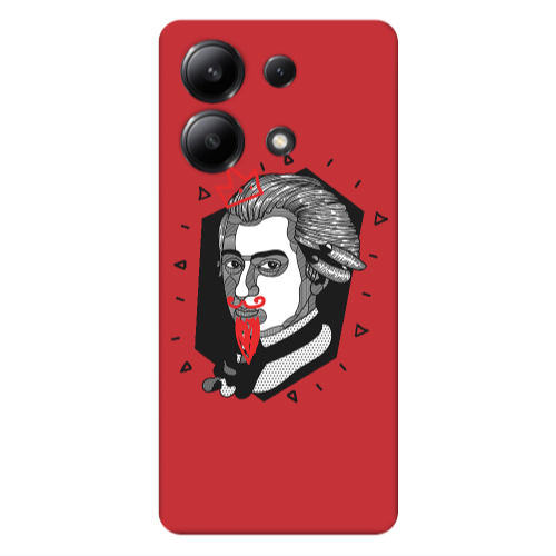 Xiaomi Redmi Note 13 4G Bearded Red Colored Silicone TPU Θήκη