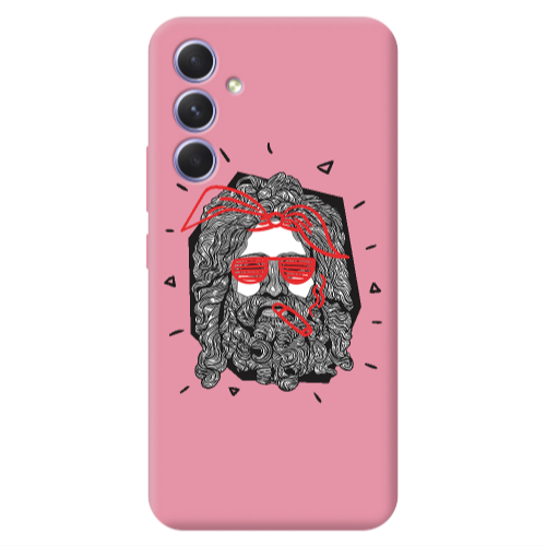 Samsung A56 Cool glasses Pink Colored Silicone TPU Θήκη