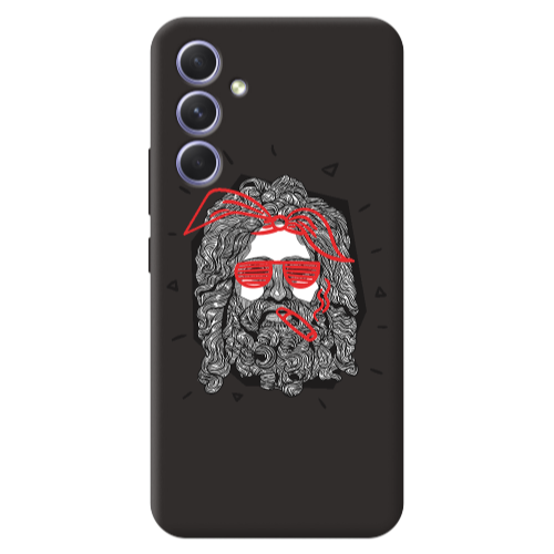 Samsung A56 Cool glasses Black Colored Silicone TPU Θήκη
