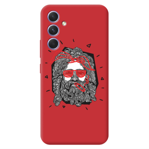 Samsung A56 Cool glasses Red Colored Silicone TPU Θήκη