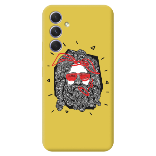 Samsung A56 Cool glasses Yellow Colored Silicone TPU Θήκη